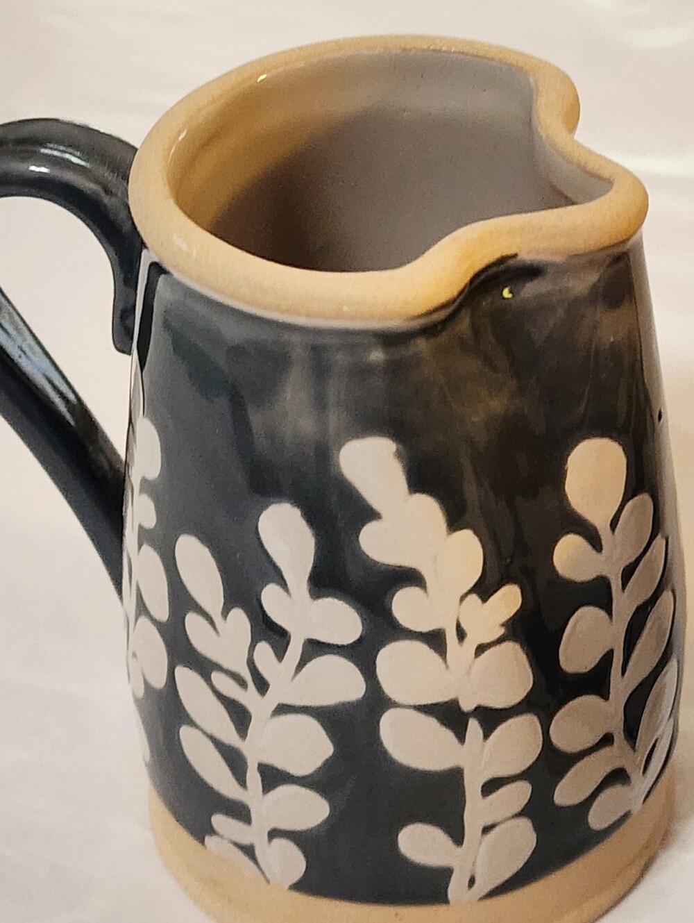 Mud Pie Stoneware Jug Cream & Sugar Set Greyish-Blue & White French Country - Picture 4 of 10